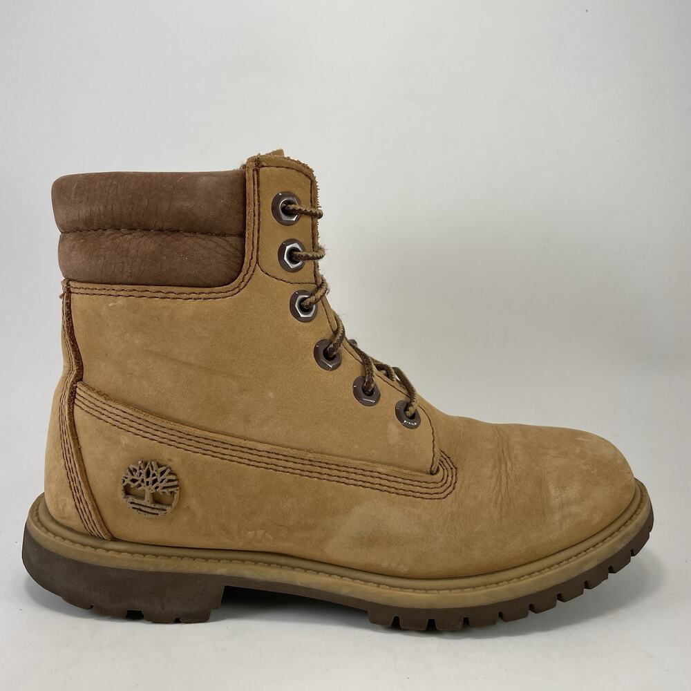 Timberland 6" Linden Woods Waterproof Ankle Boots Womens Size 7 Wheat Butter